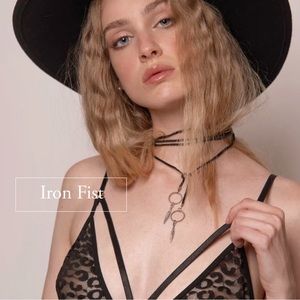 Black Lace Leopard Mesh Strappy Bralette ~ lHeart by Iron Fist
